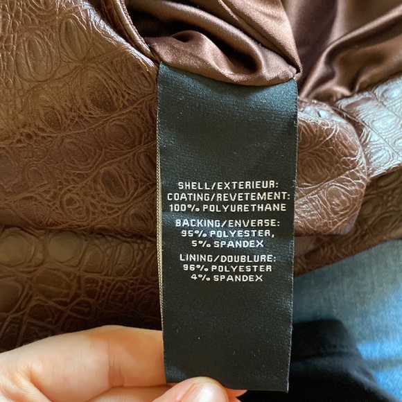 7 FOR ALL MANKIND Brown Strapless Faux Leather Snakeskin Dress - Picture 8 of 8